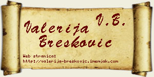Valerija Brešković vizit kartica